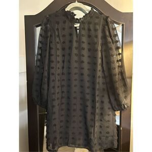 NEW black Swiss Dot Vintage Classic Dress Large